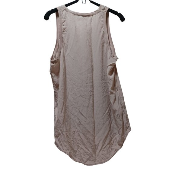 Equipment 100% Silk Tank Top Rib Trim Pale Blush Pink Womens M Feminine Luxury - Picture 2 of 6